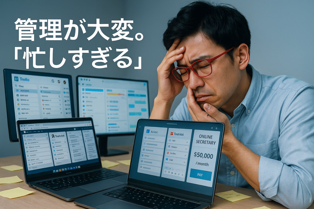 管理が大変。忙しすぎる
