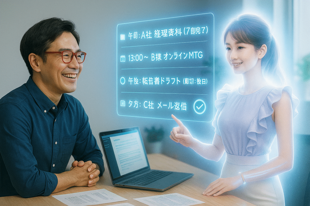 タスクが秘書子によって整理された状態